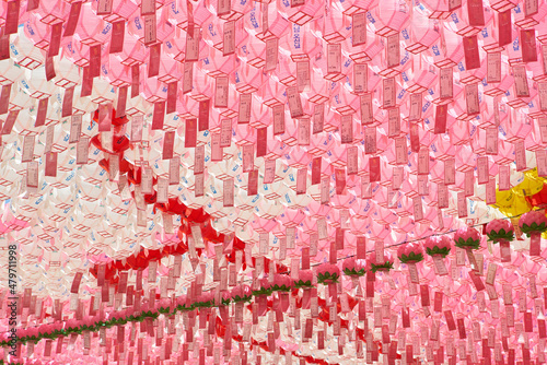 Lotus lanterns hung in Jogyesa Temple to celebrate Buddha's Birthday. 부처님 오신날, 연등, 절, 소원, 부처.