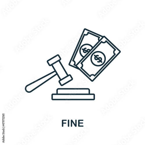 Fine icon. Line element from crisis collection. Linear Fine icon sign for web design, infographics and more.