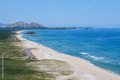 Haegeumgang beautiful beach, Geumgang mountain, DMZ(Demilitarized zone) in Goseong, Unification Observatory, South Korea.
고성, 통일전망대, 금강산, 해금강 photo