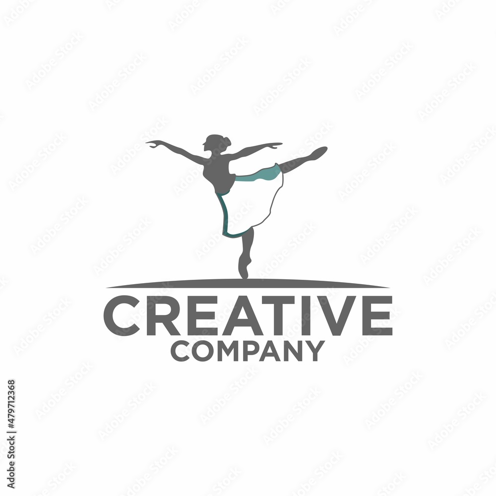 Dance club logo. Ballet dance pose logo, creative design , dance icon