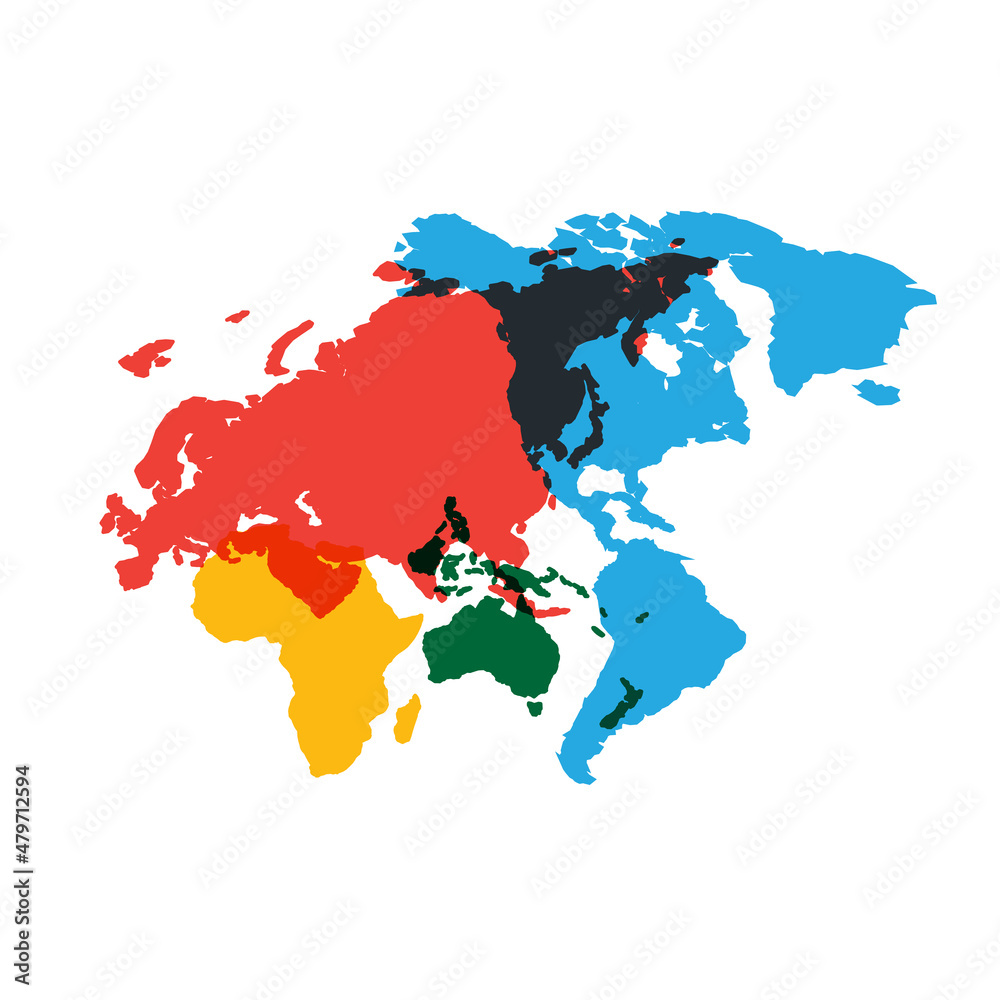 Global world village. Mixed world. Closer ubited continents, network connection. World map composition concept of Connection technologies for business.