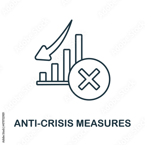 Anti-Crisis Measures icon. Line element from crisis collection. Linear Anti-Crisis Measures icon sign for web design, infographics and more.