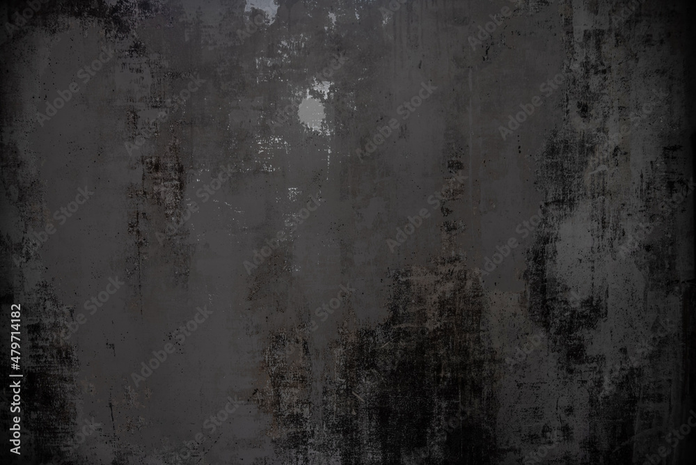 Obraz premium Blank concrete wide dark wall texture background.