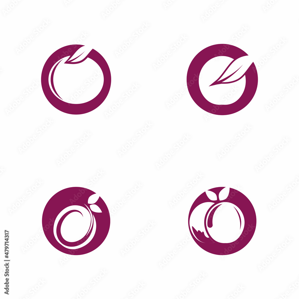 Obraz premium Plum logo vector icon design template