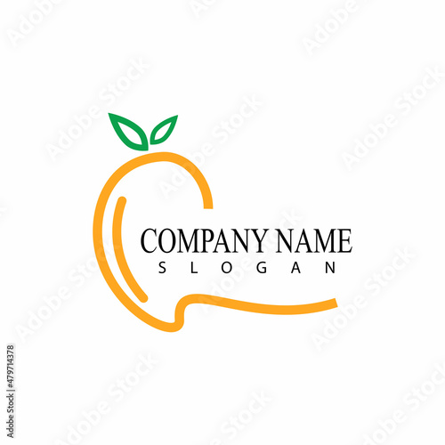 Mango logo template vector icon design Illustration