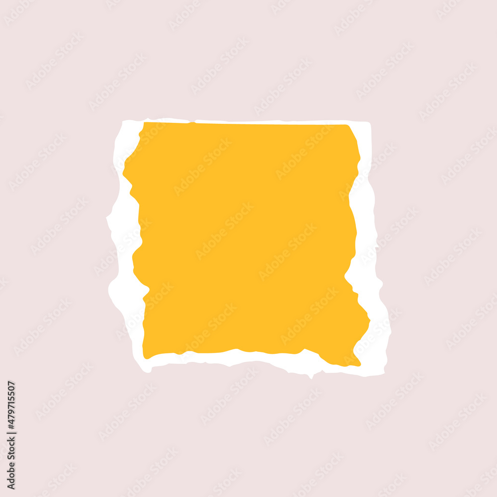 Torn piece of paper isolated. A square piece of paper with a torn edge. Vector illustration of a geometric shape with a white torn edge. Torn piece of paper isolated. A square piece of paper with a torn edge. Vector illustration of a geometric shape with a white torn edge.
