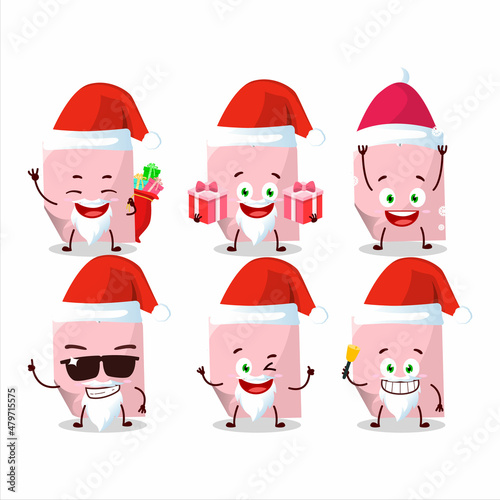 Santa Claus emoticons with pink sticky note cartoon character