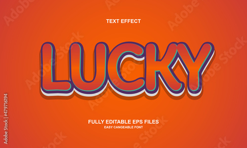 lucky text effect editable