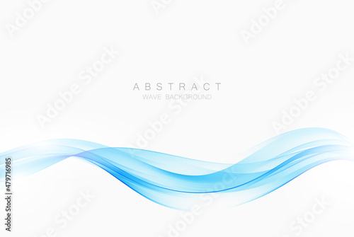 Abstract blue wave background. Transparent blue lines.