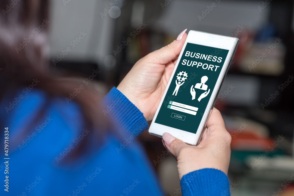 Business support concept on a smartphone Business support concept on a smartphone