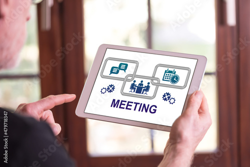Meeting concept on a tablet