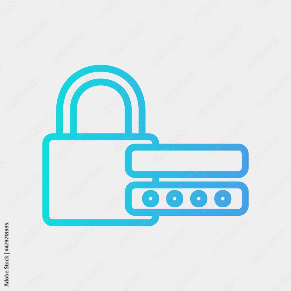 Password icon in gradient style about social media, use for website mobile app presentation Password icon in gradient style about social media, use for website mobile app presentation