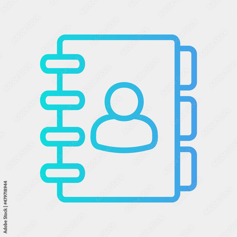 Contacts icon in gradient style about social media, use for website mobile app presentation Contacts icon in gradient style about social media, use for website mobile app presentation