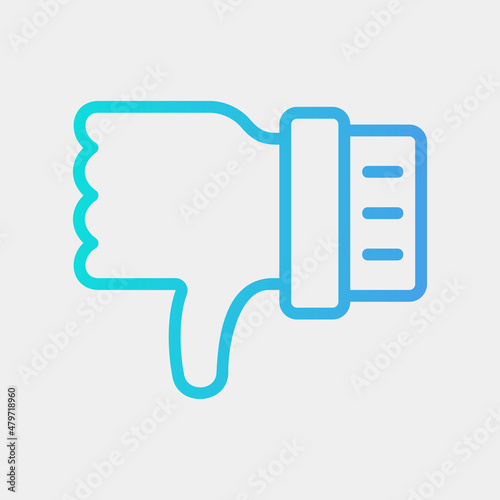Dislike icon in gradient style about social media, use for website mobile app presentation