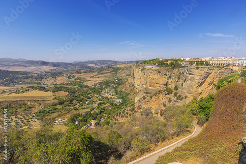 Looking to the other side of the Guadalquivin gorge seen from the San Juan Bosco outlook in Ronda