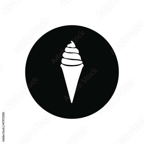 Ice Cream Vector Icon. Ice cream icon in trendy flat style. Ice cream icon image, Ice cream icon illustration in circle isolated on white background	
