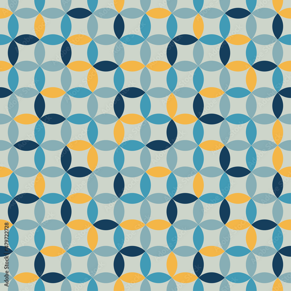 Seamless geometric pattern of the overlap circles Seamless geometric pattern of the overlap circles