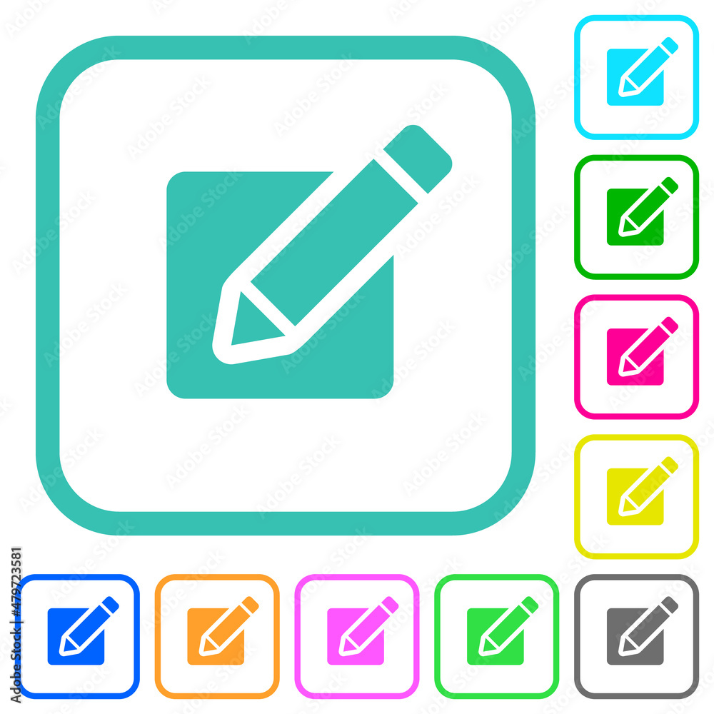 Editing box with pencil solid vivid colored flat icons Editing box with pencil solid vivid colored flat icons