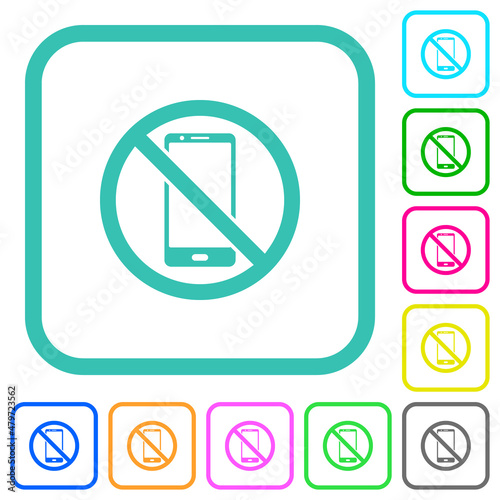 No smartphone vivid colored flat icons