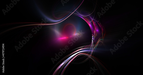 Abstract colorful fiery shapes. Fantasy light background. Generative art. 3d rendering. 
