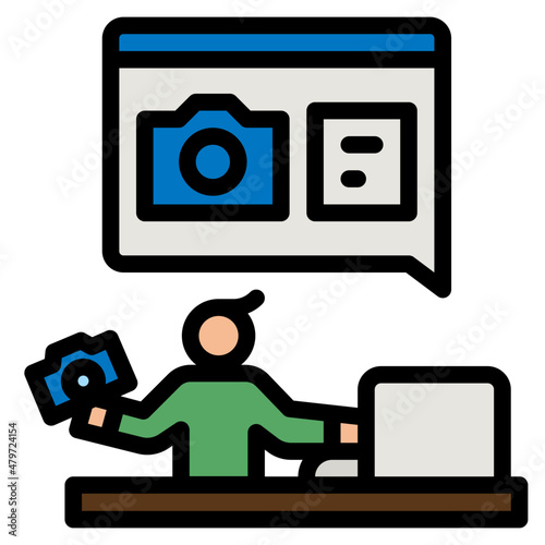 blogger line icon