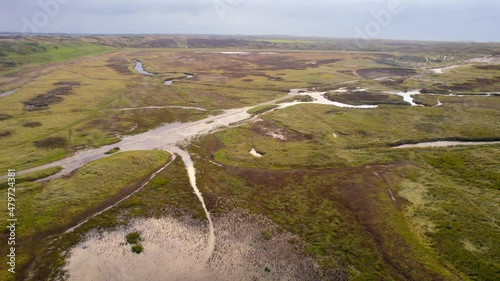 Wallpaper Mural Texel dutch Wadden Islands wetland, FPV drone Torontodigital.ca