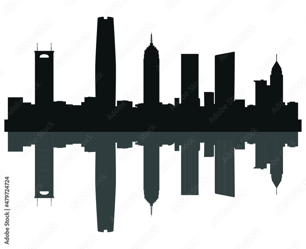 wuhan city skyline in china