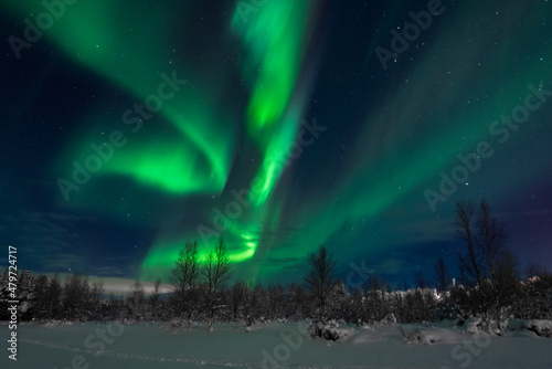 Northern Lights from the great lake in Kesänkitunturi 