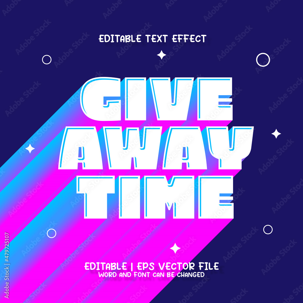 Obraz premium Editable text effect - Giveaway Feed Post in 90s vibrant colors
