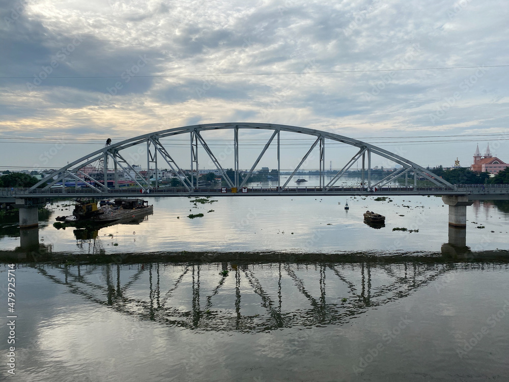Saigon River and Binh Loi railway bridge Saigon River and Binh Loi railway bridge