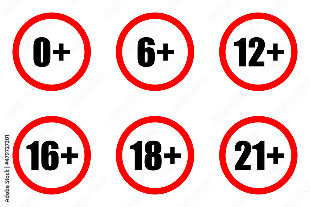 Censored 0, 3, 6, 12, 18, 21 plus sign limit concept. Age restrictions, censorship Censored 0, 3, 6, 12, 18, 21 plus sign limit concept. Age restrictions, censorship