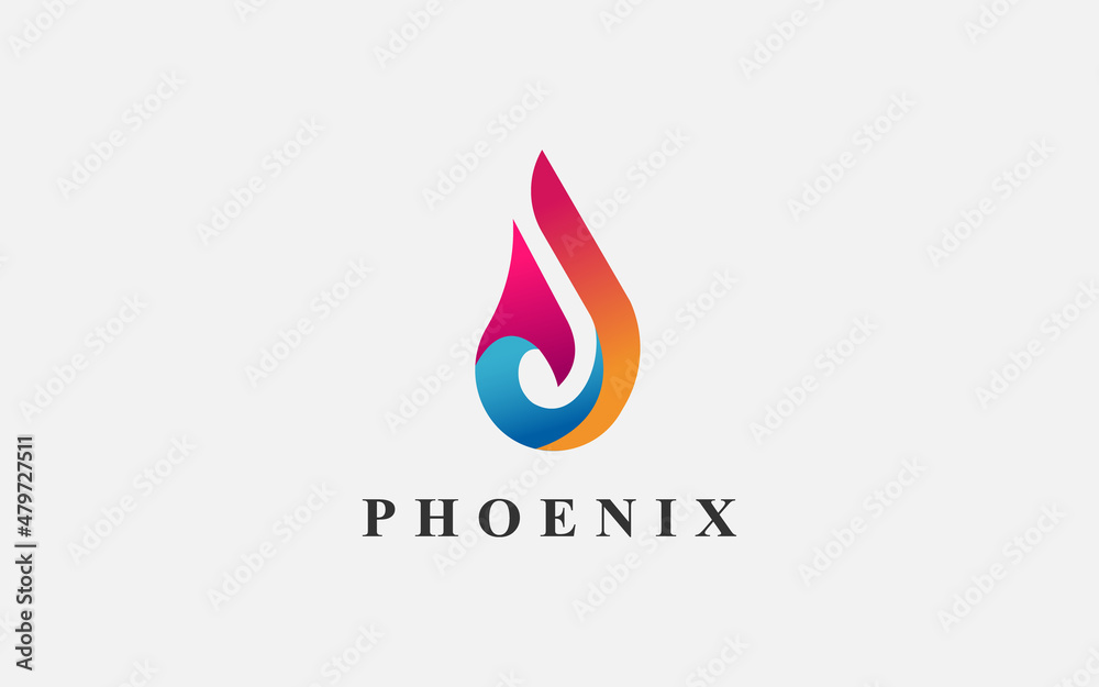 Luxury fire phoenix abstract logo design template vector image Luxury fire phoenix abstract logo design template vector image