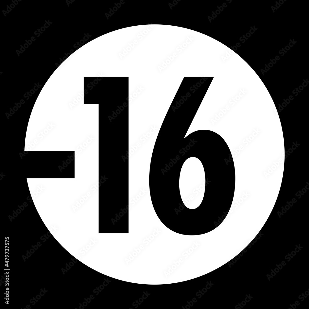 Restriction pictogram for children under 16 in France Restriction pictogram for children under 16 in France