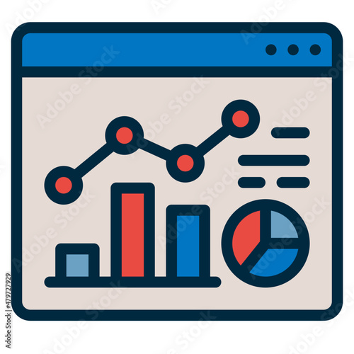 statistic two tone icon