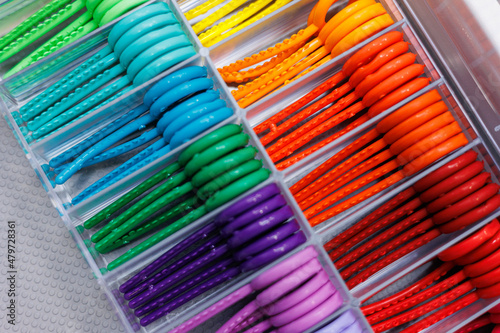 A set of colored elastic bands for installing braces in orthodontic dental treatment © Дмитрий Ткачук
