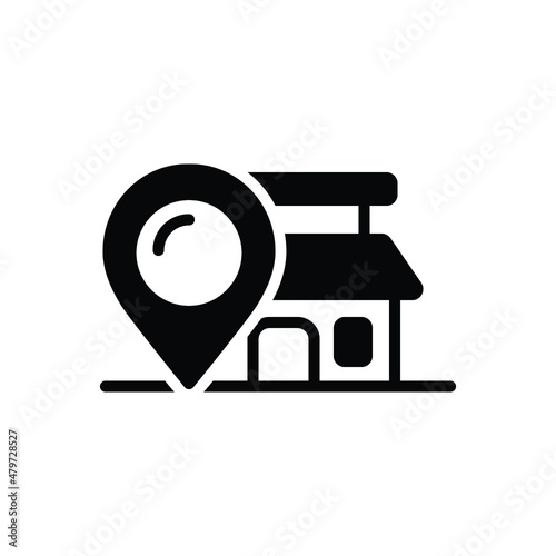 Black solid icon for locale