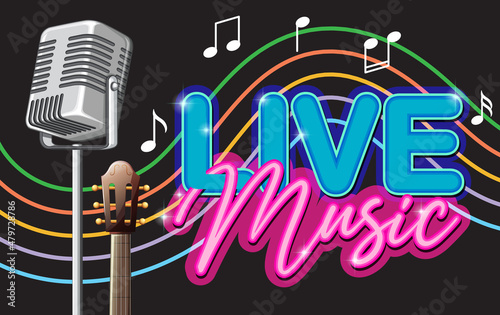 Stand up comedy banner with vintage microphone