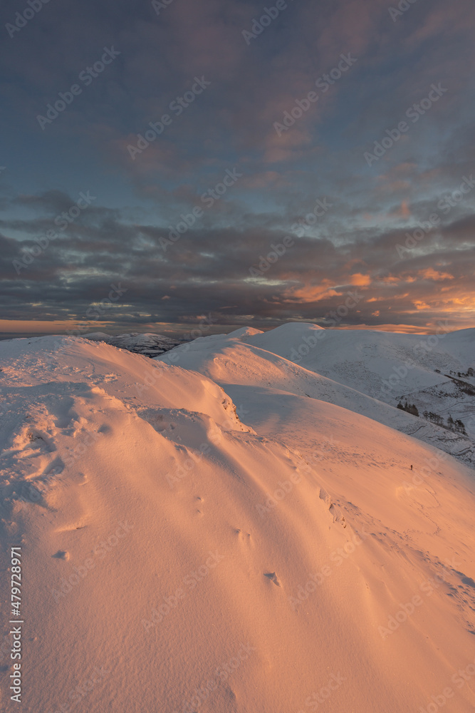 Naklejka premium Pentland Hills Winter Sunrise