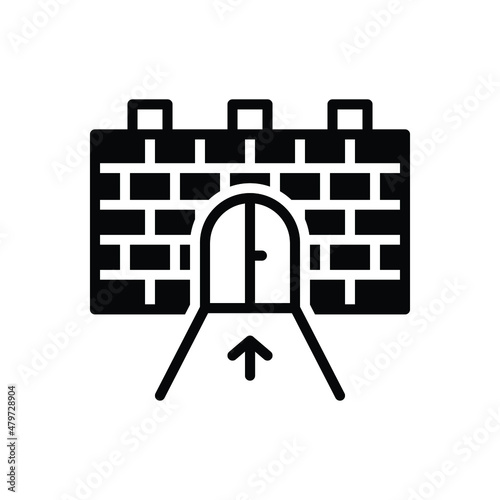 Black solid icon for penetration
