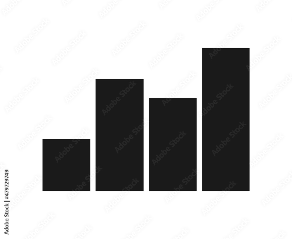 Black and white business income histogram silhouette Black and white business income histogram silhouette