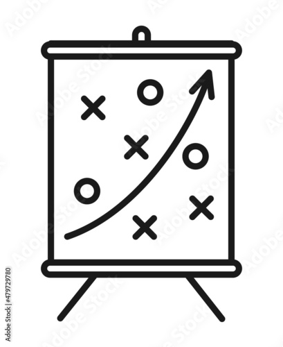 Line art black and white strategy icon