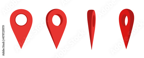 Map pointer 3d. Location symbols set isolated on white background. Pointer, location location 3d.