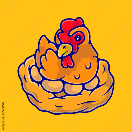 cute chicken illustration