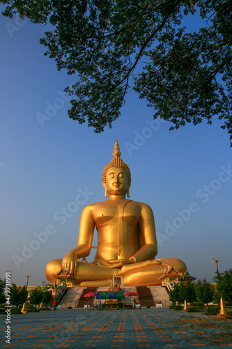 Golden Buddha Statue at Wat Mung Temple, Ang Thong Province, Thailand