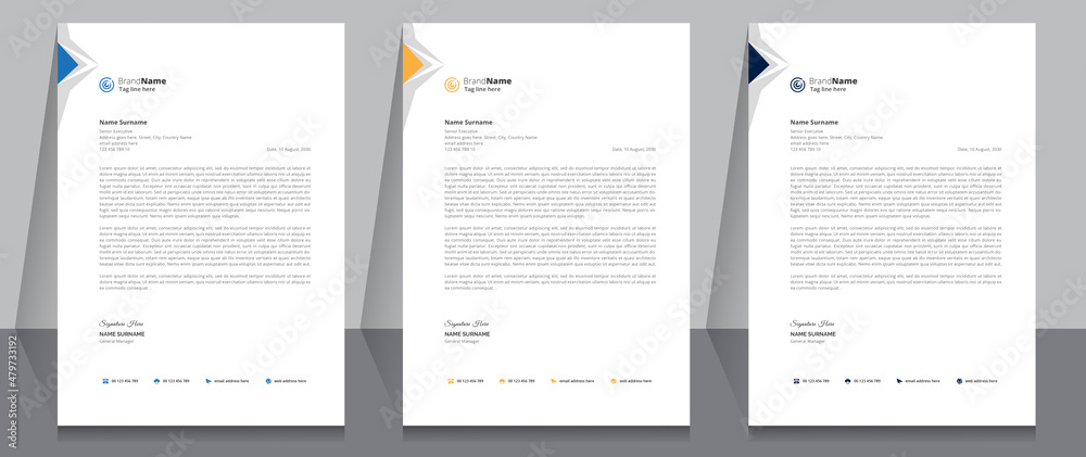 Letterhead format template, business style letterhead template design. Letterhead format template, business style letterhead template design.