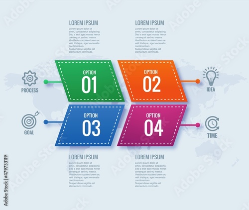 .Modern business Infographic concept with 4 steps banner design