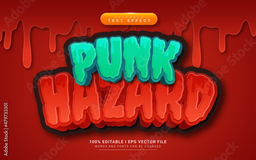 punk hazard 3d text style effect template