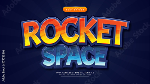 rocket space 3d text style effect template