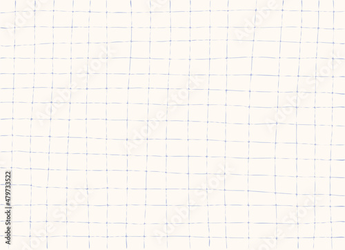 Blue grid background, pattern. Hand drawn texture. Vector backdrop, cover, banner. 