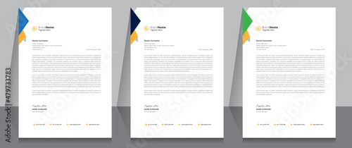 Letterhead format template, business style letterhead template design.